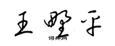 梁錦英王野平草書個性簽名怎么寫