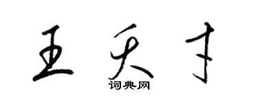 梁錦英王夭才草書個性簽名怎么寫