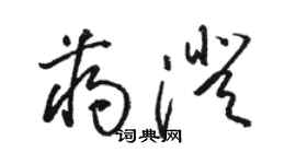 駱恆光蔣澄草書個性簽名怎么寫