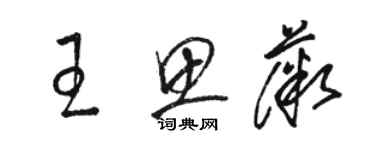 駱恆光王思薇草書個性簽名怎么寫