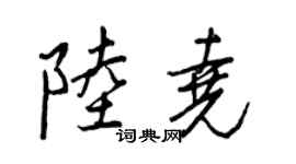 王正良陸堯行書個性簽名怎么寫