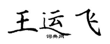 丁謙王運飛楷書個性簽名怎么寫