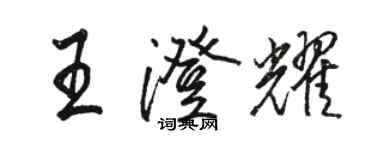 駱恆光王澄耀行書個性簽名怎么寫