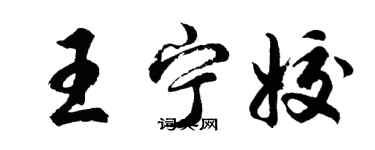 胡問遂王寧姣行書個性簽名怎么寫