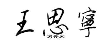王正良王思寧行書個性簽名怎么寫