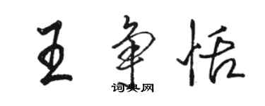 駱恆光王爭恬行書個性簽名怎么寫