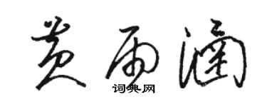 駱恆光黃雨涵草書個性簽名怎么寫