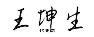王正良王坤生行書個性簽名怎么寫