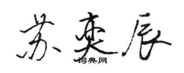 駱恆光蘇奕辰行書個性簽名怎么寫