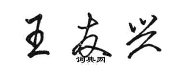 駱恆光王友興行書個性簽名怎么寫