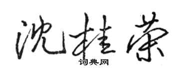 駱恆光沈桂榮行書個性簽名怎么寫