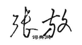 駱恆光張放草書個性簽名怎么寫