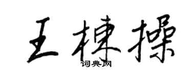 王正良王棟操行書個性簽名怎么寫