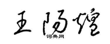 梁錦英王陽煌草書個性簽名怎么寫