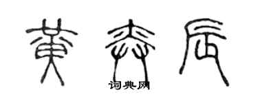 陳聲遠黃奕辰篆書個性簽名怎么寫