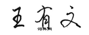 駱恆光王有文行書個性簽名怎么寫