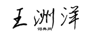 王正良王洲洋行書個性簽名怎么寫