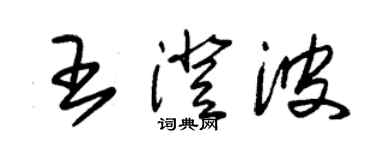 朱錫榮王澄波草書個性簽名怎么寫