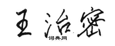 駱恆光王治密行書個性簽名怎么寫