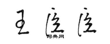 駱恆光王臣臣草書個性簽名怎么寫