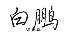 駱恆光白鵬行書個性簽名怎么寫
