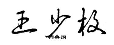 曾慶福王少枚草書個性簽名怎么寫