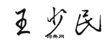 駱恆光王少民行書個性簽名怎么寫