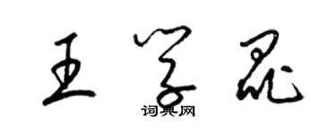 梁錦英王學昆草書個性簽名怎么寫