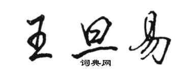 駱恆光王旦易行書個性簽名怎么寫