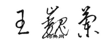 駱恆光王巍蘭草書個性簽名怎么寫