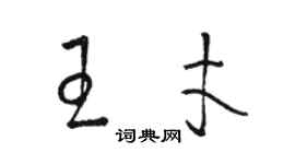 駱恆光王才草書個性簽名怎么寫