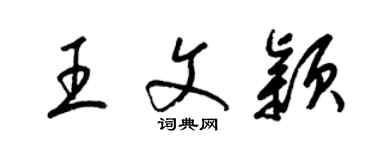 梁錦英王文穎草書個性簽名怎么寫