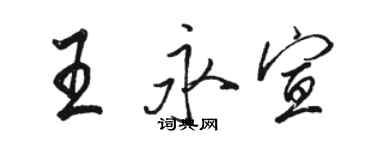 駱恆光王永宣行書個性簽名怎么寫