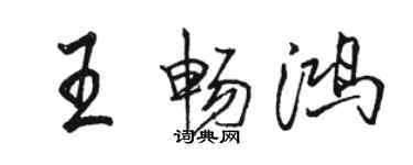 駱恆光王暢鴻行書個性簽名怎么寫