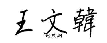 王正良王文韓行書個性簽名怎么寫