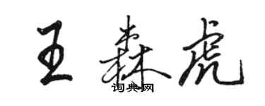 駱恆光王森虎行書個性簽名怎么寫