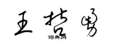 梁錦英王哲勇草書個性簽名怎么寫