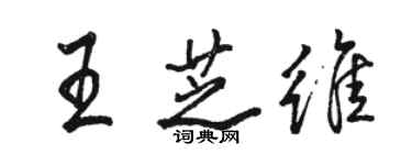 駱恆光王芝維行書個性簽名怎么寫