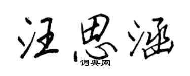 王正良汪思涵行書個性簽名怎么寫