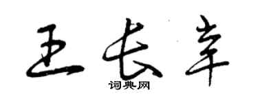 曾慶福王長辛草書個性簽名怎么寫