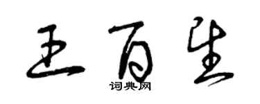 曾慶福王百望草書個性簽名怎么寫