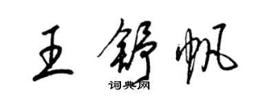 梁錦英王舒帆草書個性簽名怎么寫