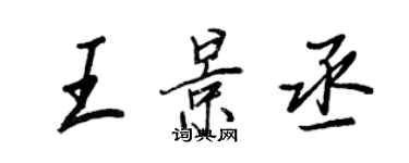 王正良王景丞行書個性簽名怎么寫