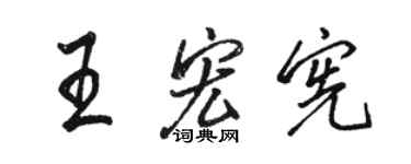 駱恆光王宏憲行書個性簽名怎么寫