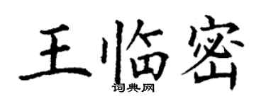 丁謙王臨密楷書個性簽名怎么寫