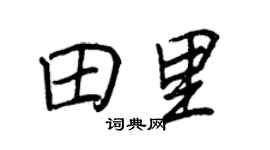 王正良田裡行書個性簽名怎么寫