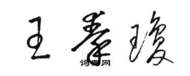 駱恆光王秦瓊草書個性簽名怎么寫