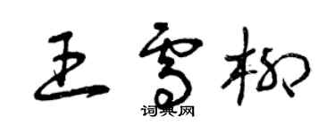 曾慶福王雪柳草書個性簽名怎么寫