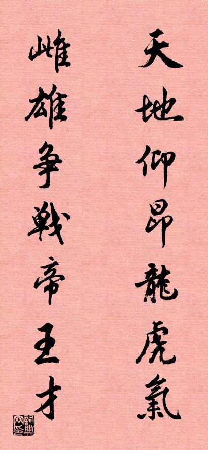 天地仰昂龍虎氣 雌雄爭戰帝王才怎么寫好看