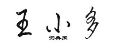 駱恆光王小多行書個性簽名怎么寫